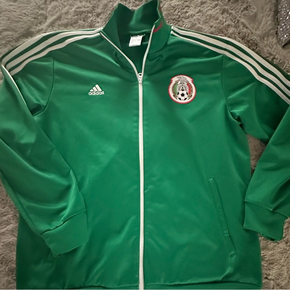 ADIDAS MENS XL ZIP UP ATHLETIC MEXICAN FUTBOL JACKET - Picture 6 of 6